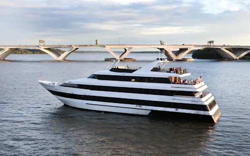 Cruise ship on the Potomac River during a brunch cruise in Washington DC.