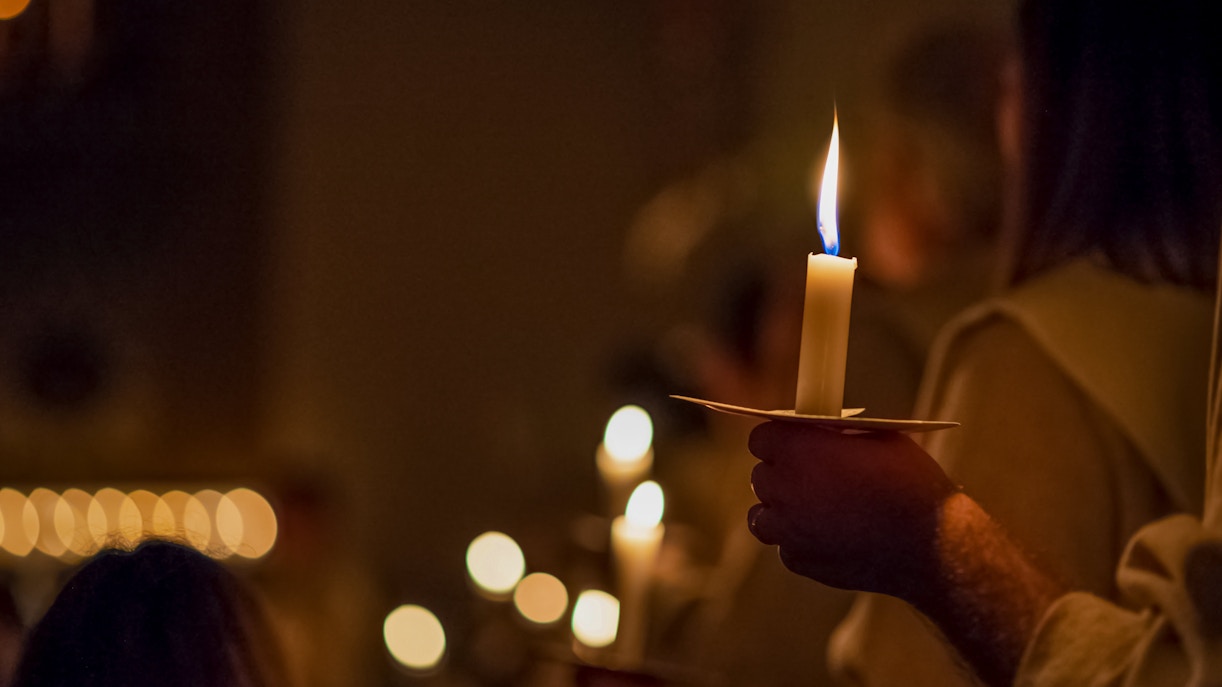 Candlelit Christmas service at Canterbury Cathedral.