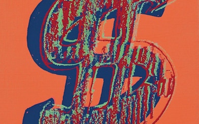 Andy Warhol's dollar sign artwork at Moco Museum, Amsterdam.