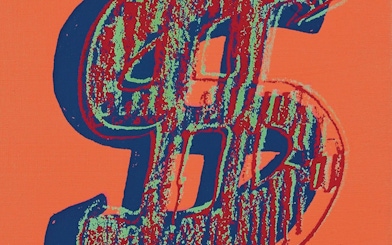 Andy Warhol's dollar sign artwork at Moco Museum, Amsterdam.