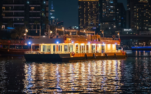 From Dubai Marina: Alexandra Sea Lounge Dhow Cruise with Dinner and Entertainment with Kids Go Free Offer