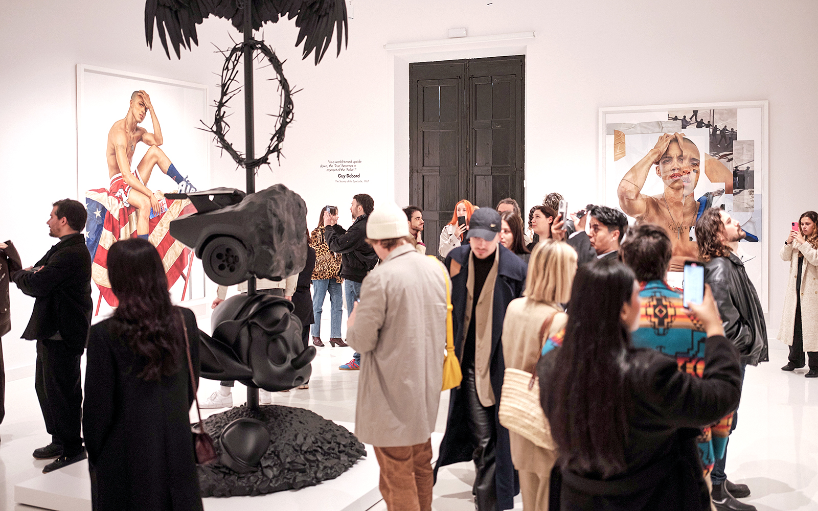 Visitors exploring the Moco Museum in Barcelona