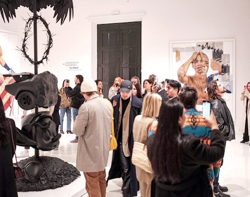 Visitors exploring the Moco Museum in Barcelona