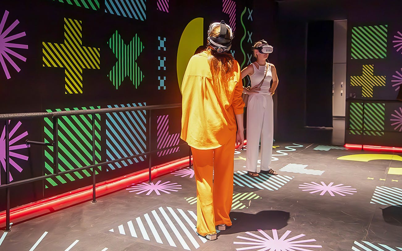 Guests wearing VR headsets at Istanbul Digital Experience Museum.