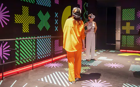 Guests wearing VR headsets at Istanbul Digital Experience Museum.