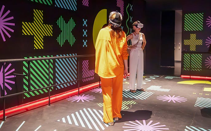 Guests wearing VR headsets at Istanbul Digital Experience Museum.