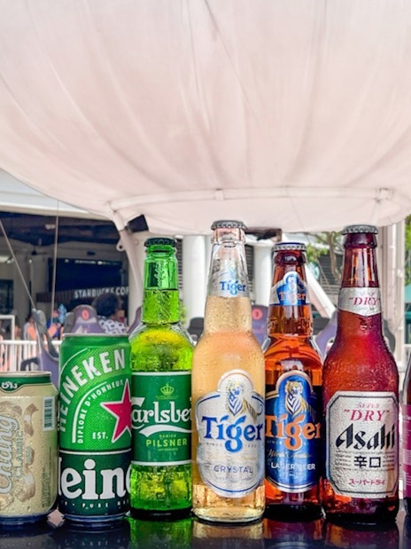 Assorted drinks available at SkyHelix Sentosa, Singapore's highest open-air panoramic ride.