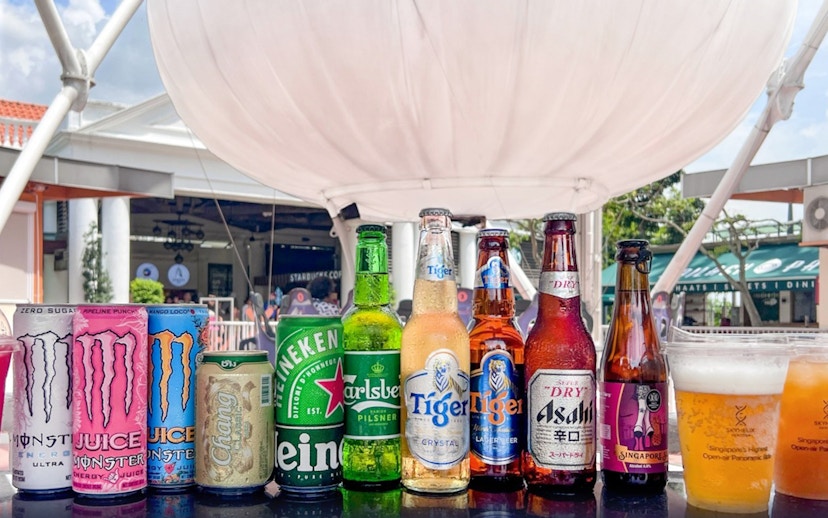 Assorted drinks available at SkyHelix Sentosa, Singapore's highest open-air panoramic ride.