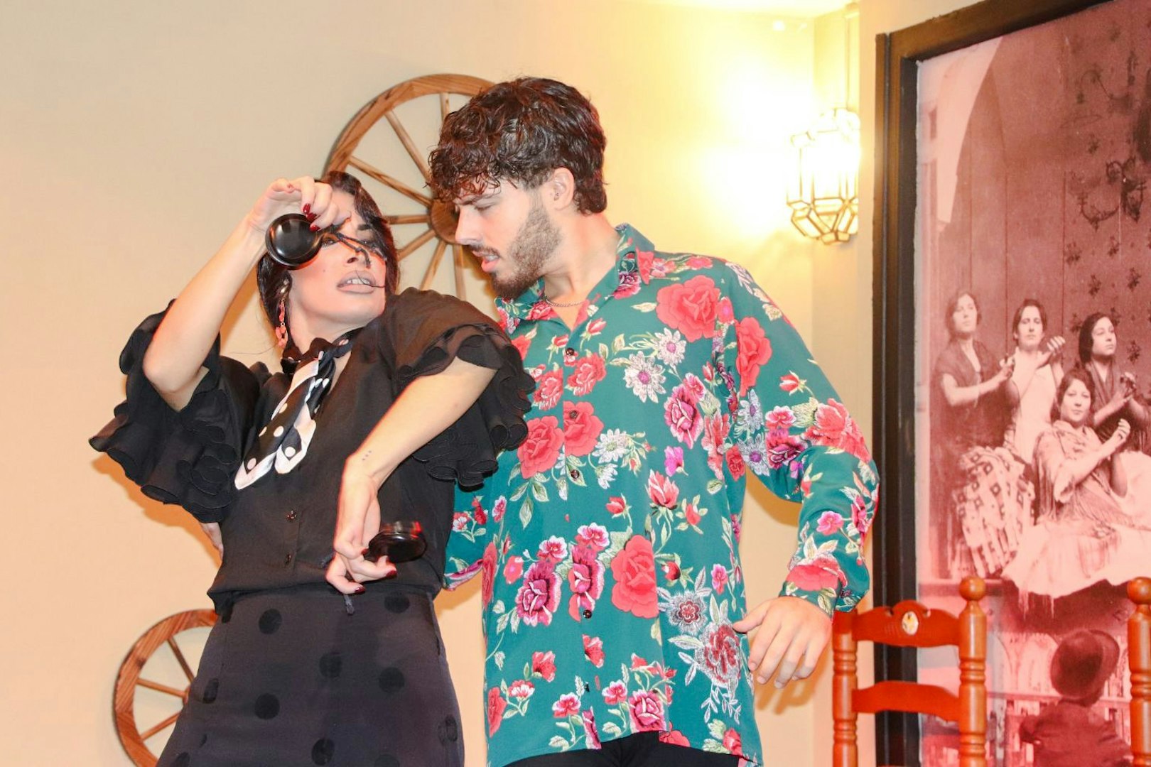 Flamenco dancers performing at Tablao La Cantaora show.