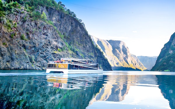 From Bergen: Nærøyfjord Cruise, Flåm, and Stegastein Guided Bus Tour