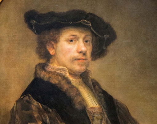 Self-portrait painting of Rembrandt