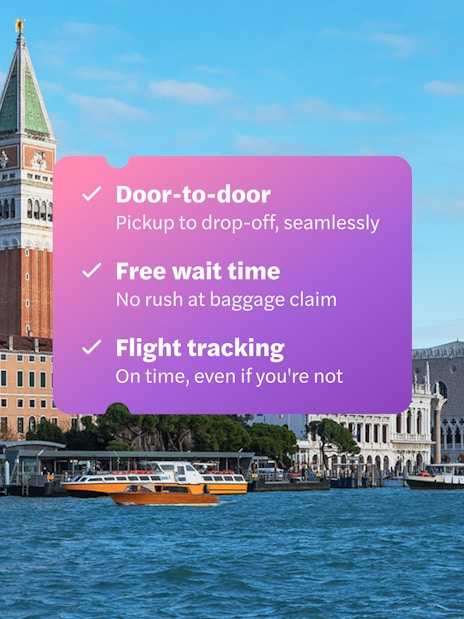 San Marco Venice view from boat with bell tower and waterfront buildings.