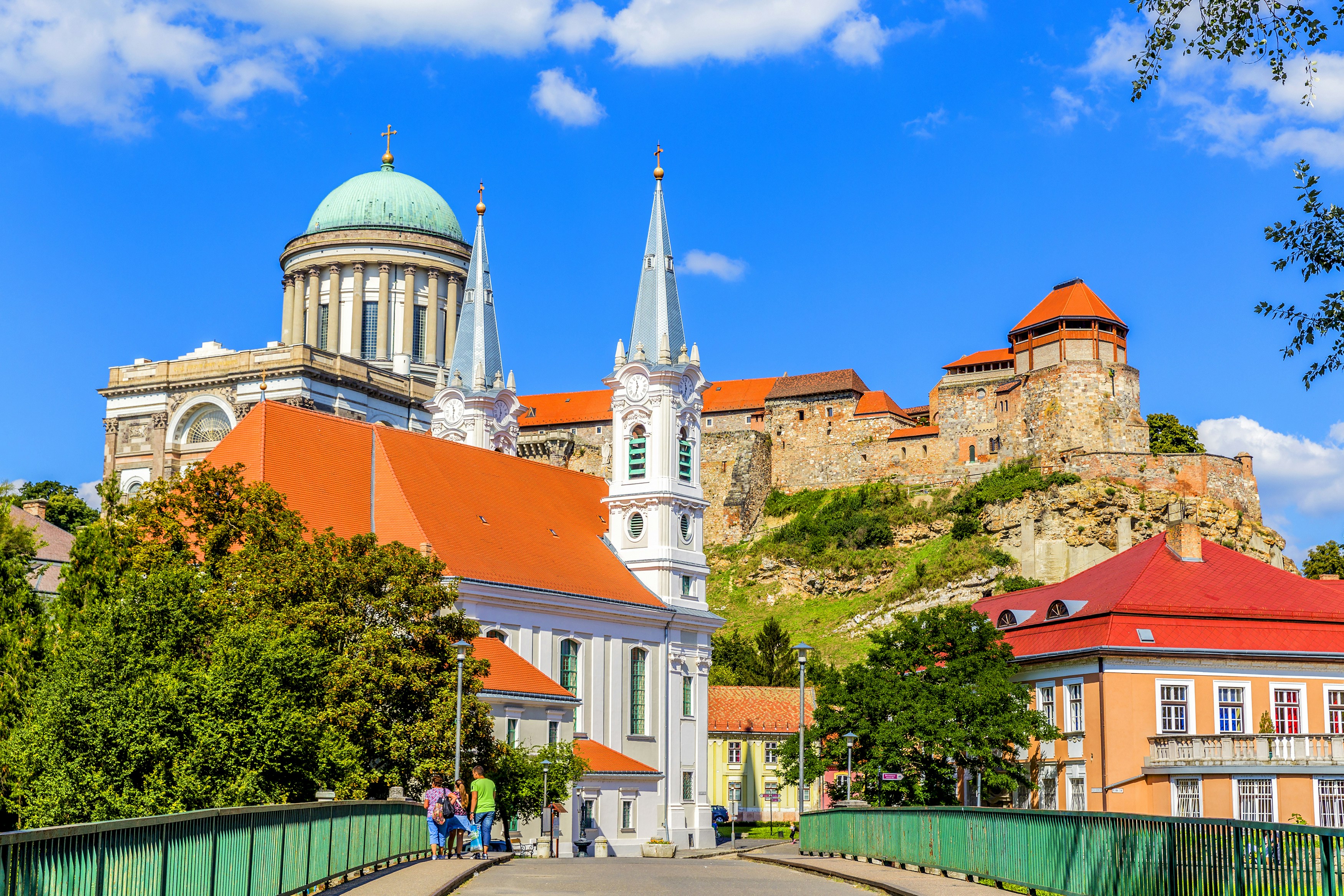 Esztergom Basilica and Castle Hill view during Danube Bend tour from Budapest.