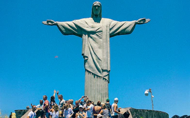 Visitors at Christ the Redeemer statue in Rio de Janeiro during peak season.