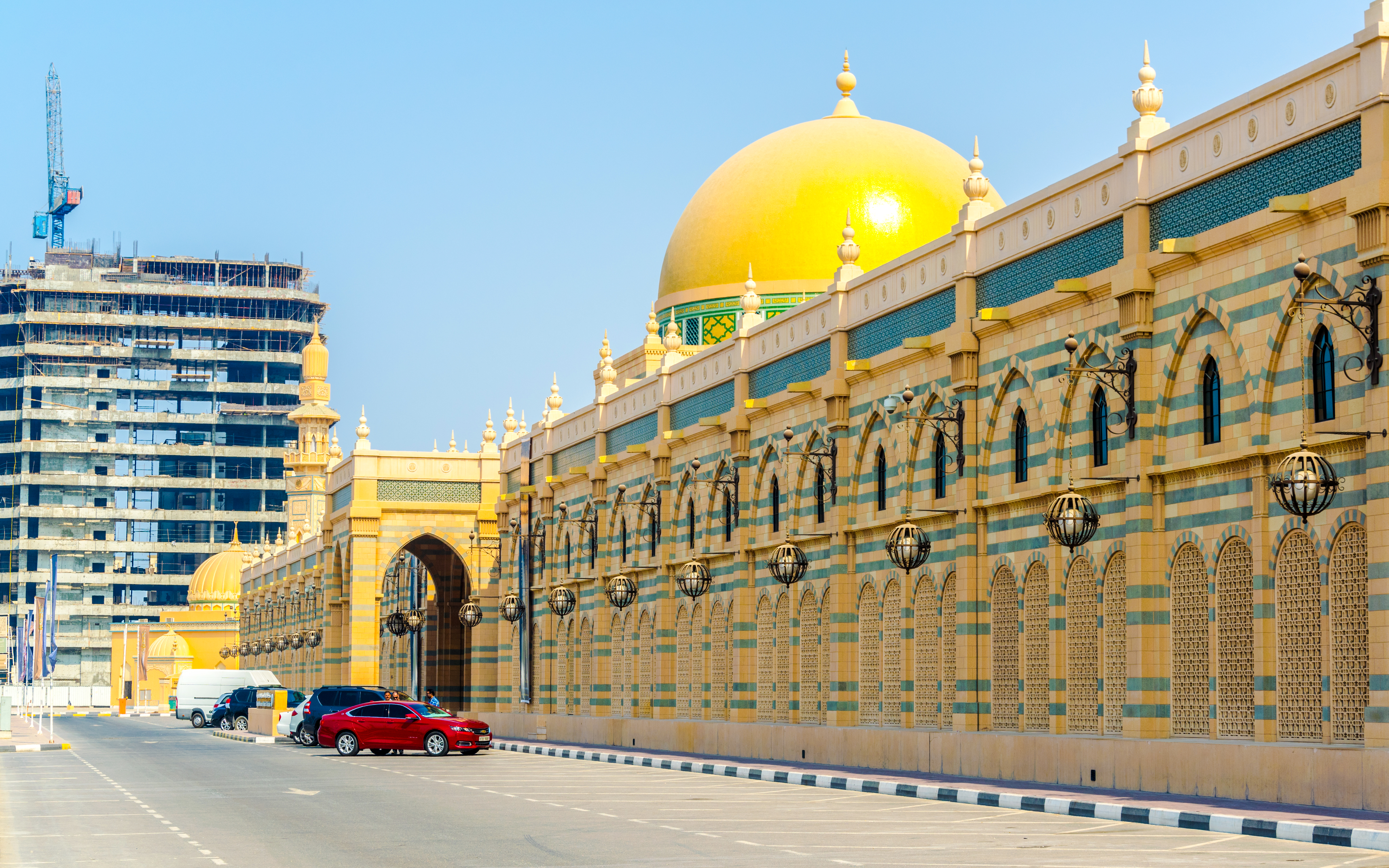 Museum of Islamic Civilization in Sharjah with its distinctive yellow dome and ornate facade.