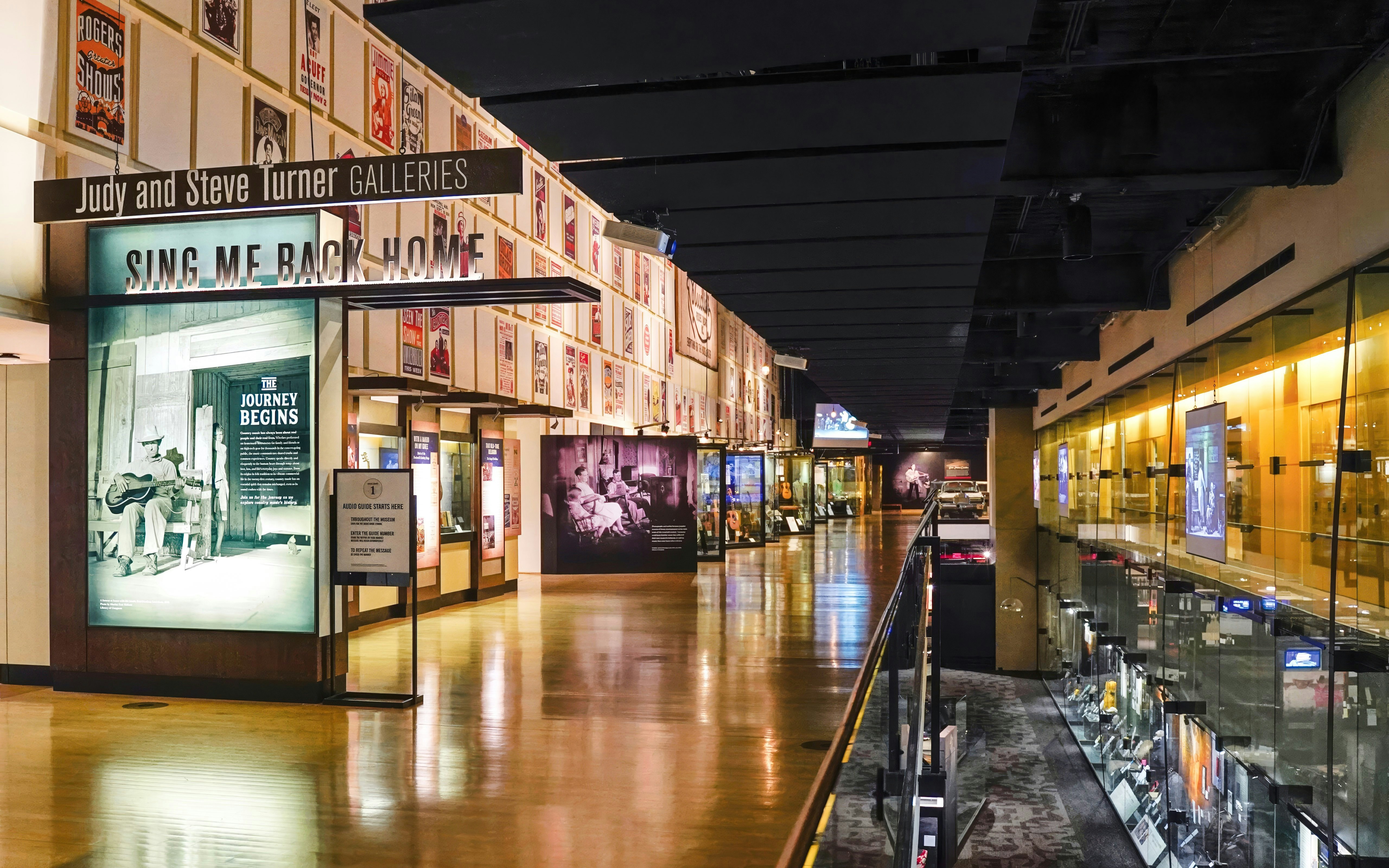 Country Music Hall of Fame interior with exhibits and gallery displays.
