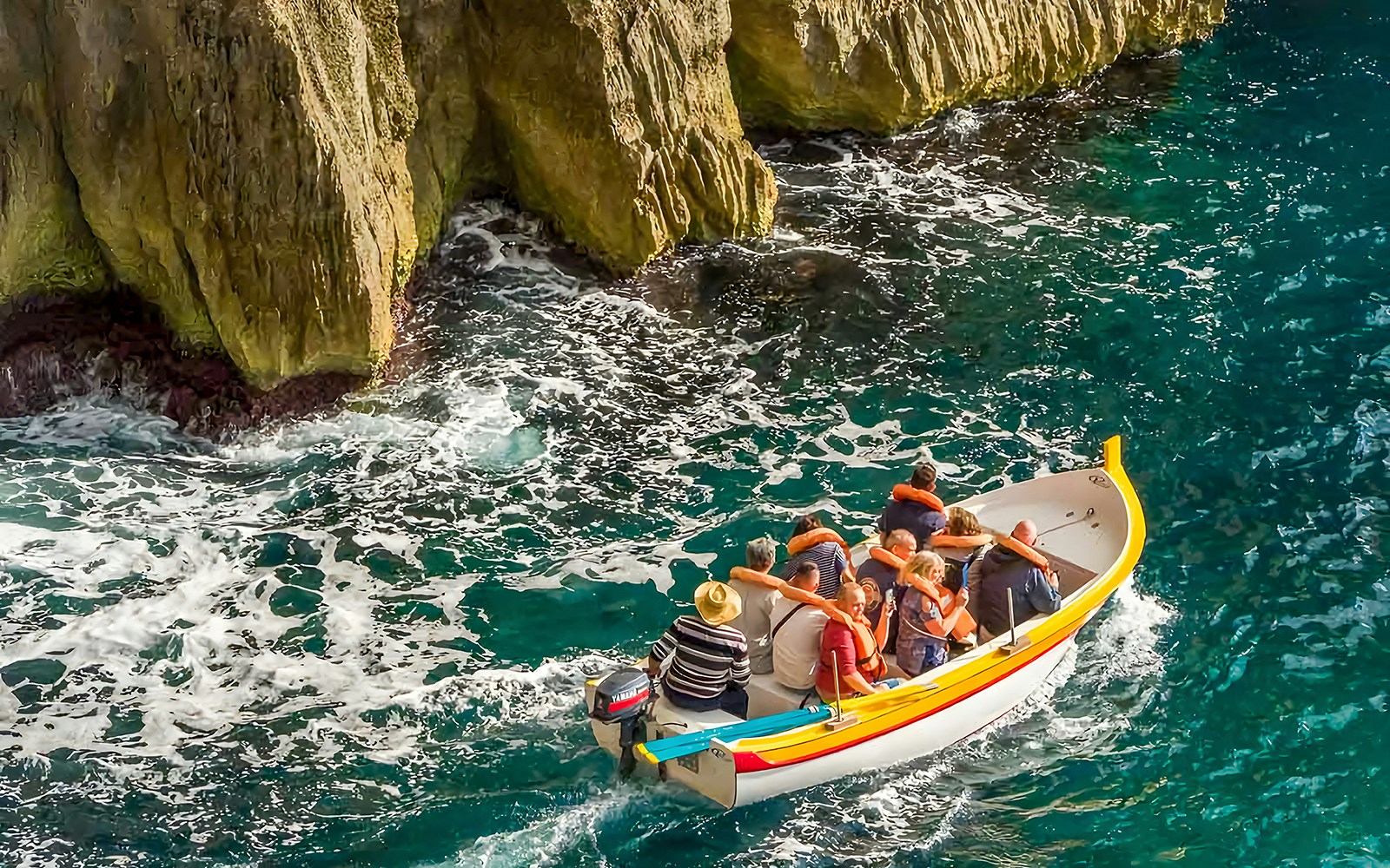Boat at the coral grotto