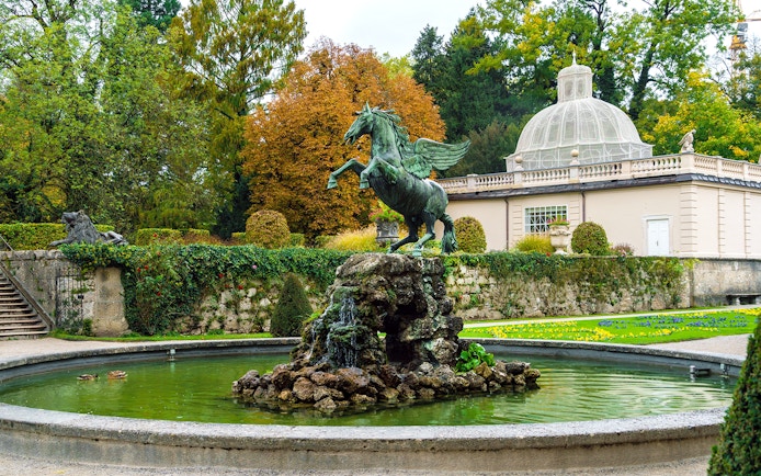 Pegasus fountain in Mirabell Gardens, Salzburg, featured in the Original Sound of Music Tour.