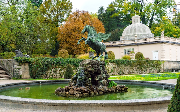 Pegasus fountain in Mirabell Gardens, Salzburg, featured in the Original Sound of Music Tour.