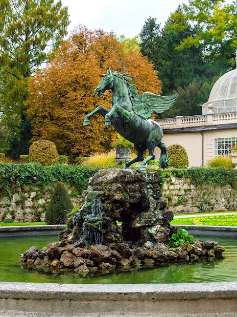 Pegasus fountain in Mirabell Gardens, Salzburg, featured in the Original Sound of Music Tour.