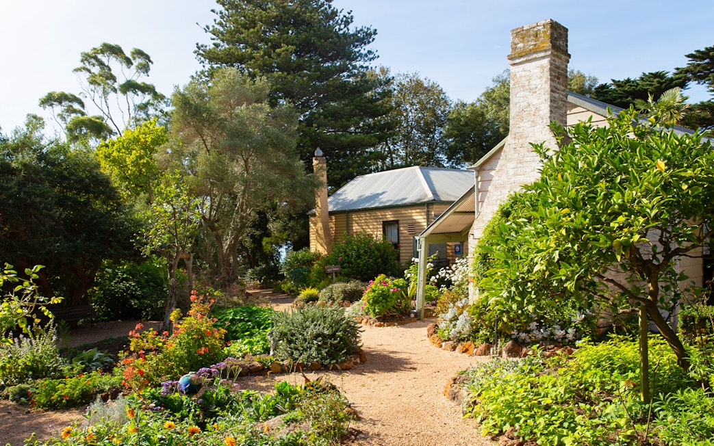 Historic cottage and garden on Churchill Island, Phillip Island Nature Parks.