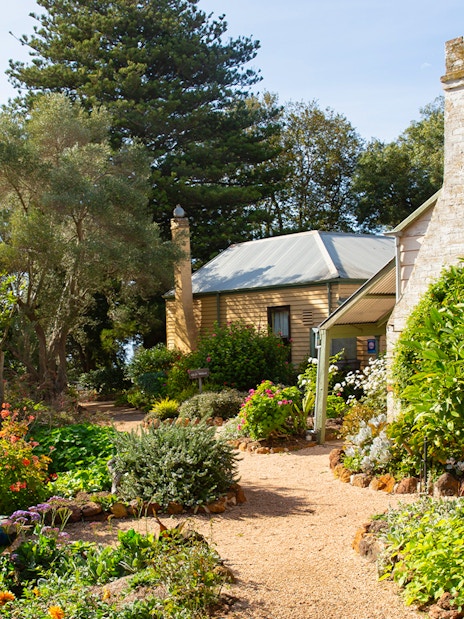 Historic cottage and garden on Churchill Island, Phillip Island Nature Parks.