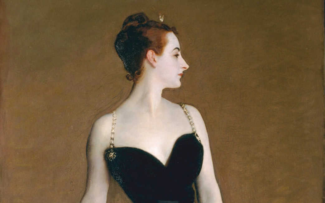 Portrait of a woman in a black gown by John Singer Sargent, 1856-1925.