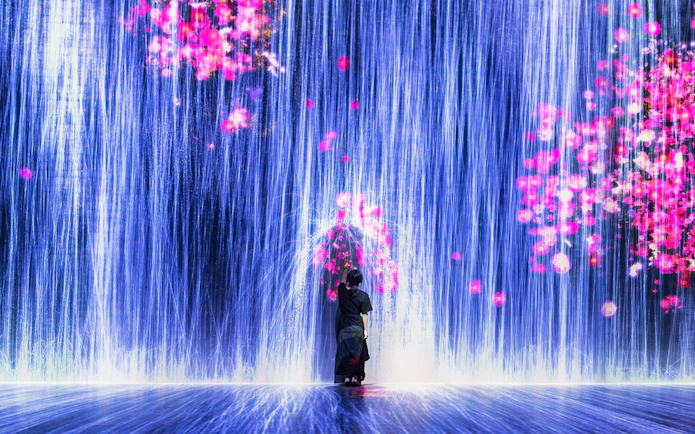 Interactive digital art display at Digital Light Canvas, Marina Bay Sands, Singapore.