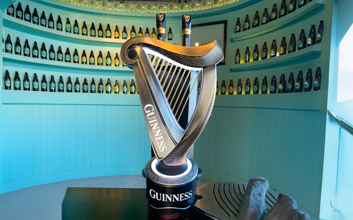 Guinness harp sculpture at the Gravity Bar, Guinness Storehouse, Dublin.