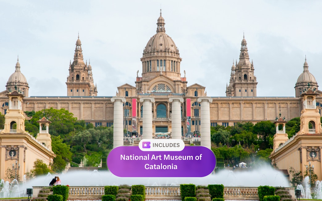 National Art Museum of Catalonia with fountains, Barcelona, Spain.