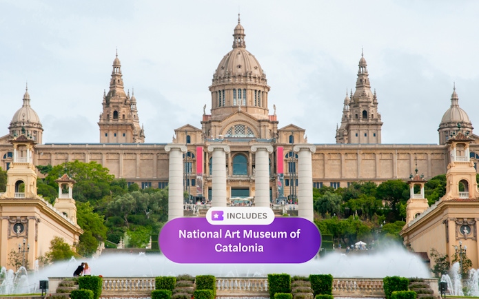 National Art Museum of Catalonia with fountains, Barcelona, Spain.