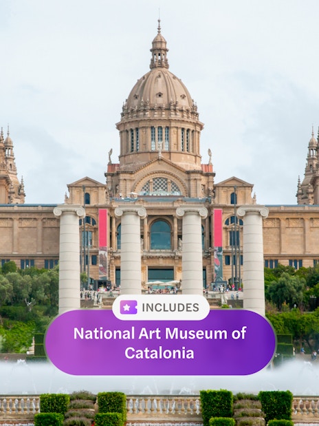 National Art Museum of Catalonia with fountains, Barcelona, Spain.