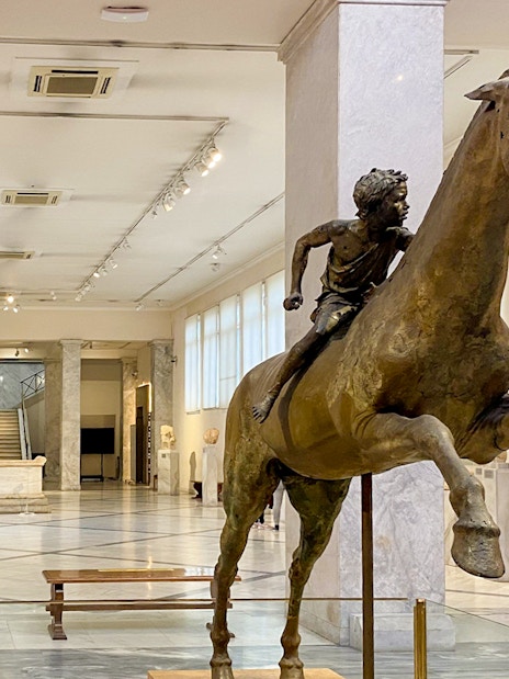 Horse and Jockey statue at Athens National Archaeological Museum, Greece.