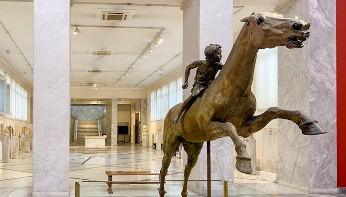 Horse and Jockey statue at Athens National Archaeological Museum, Greece.