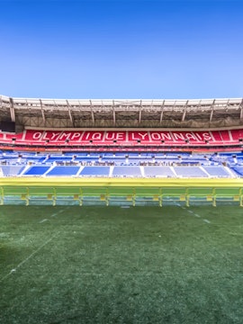 Olympique Lyonnais stadium seating and field, Lyon, France.