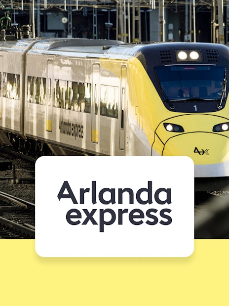 Arlanda Express train at Stockholm Arlanda Airport station.