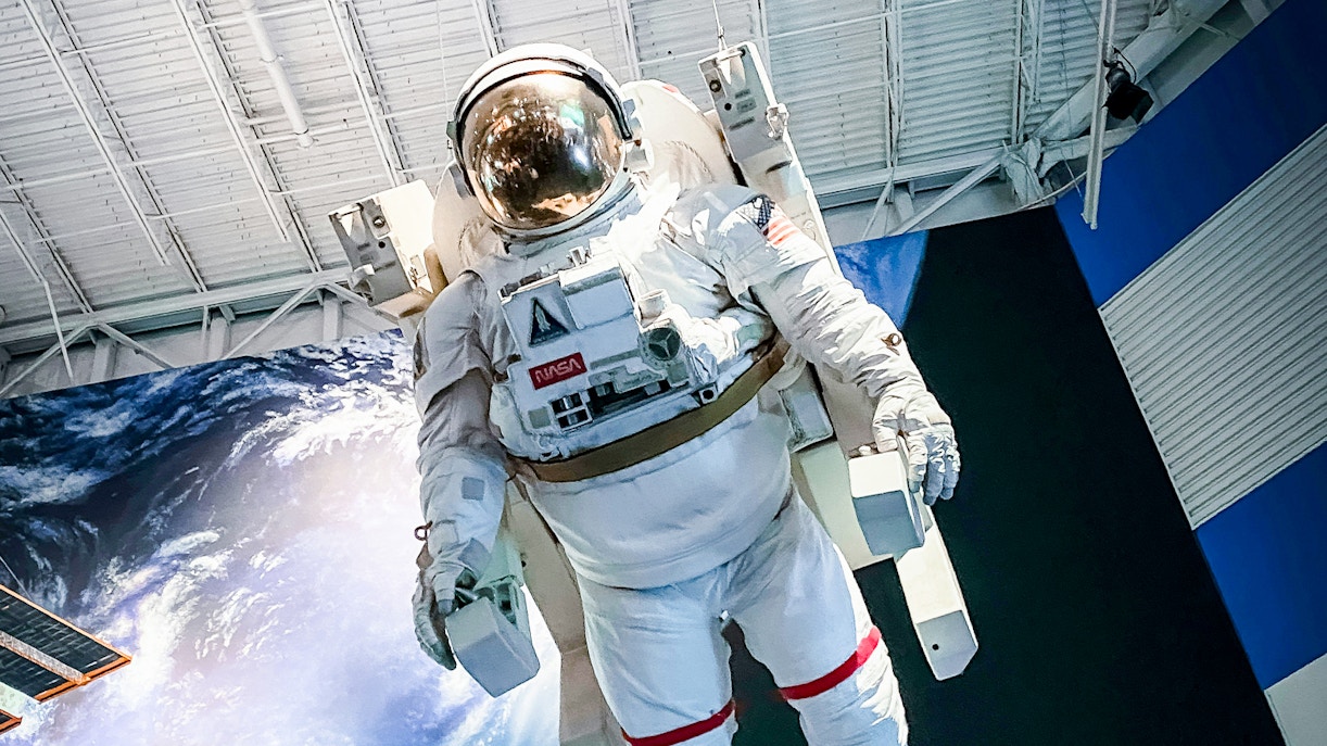 Astronaut spacesuit displayed at the Houston Space Center