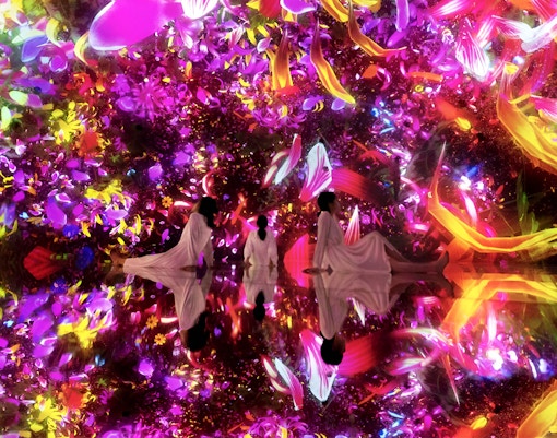 Floating in the Falling Universe of Flowers