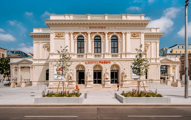 Albertina Modern museum facade in Vienna, part of the City Card & 24 Hour Hop On Hop Off Tour.