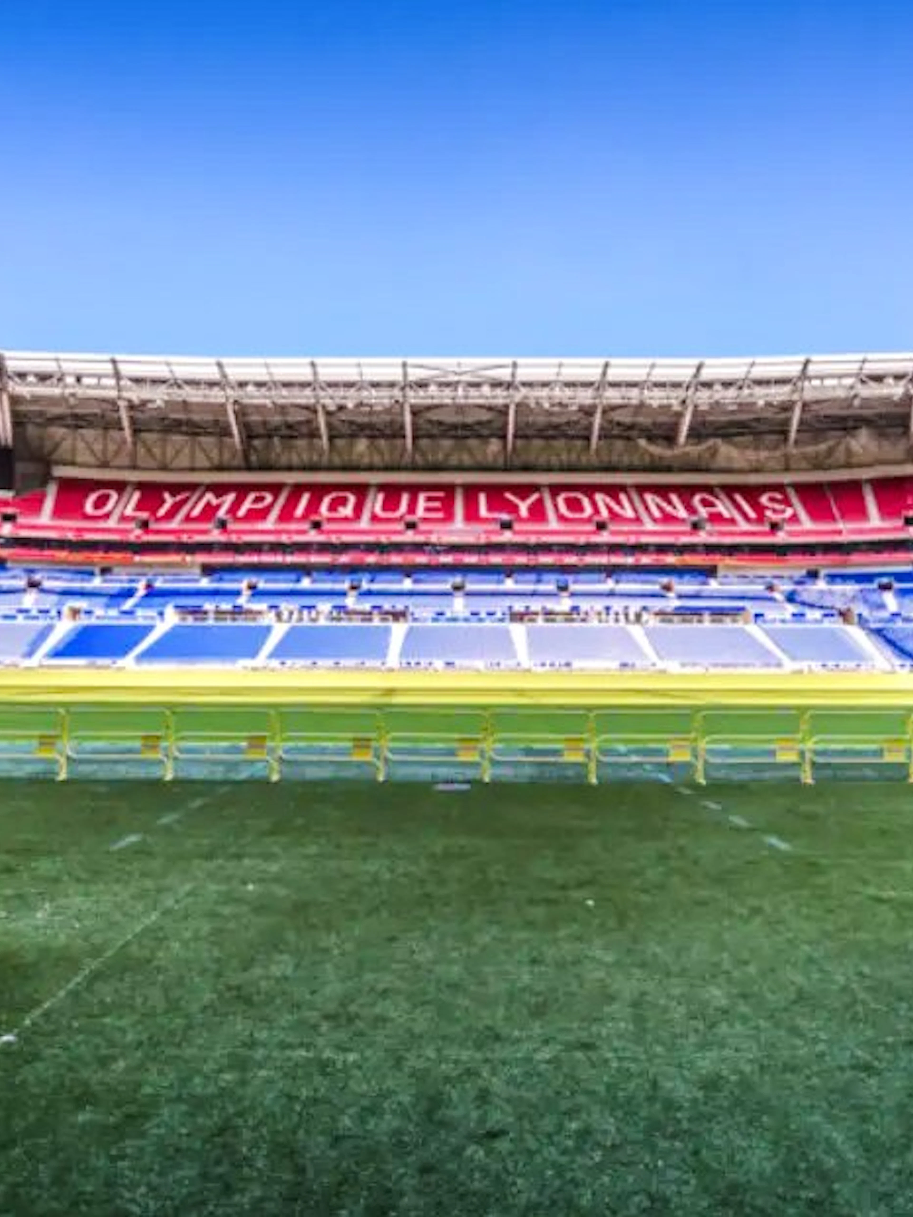 Olympique Lyonnais stadium entrance, Groupama Stadium, Lyon, France.