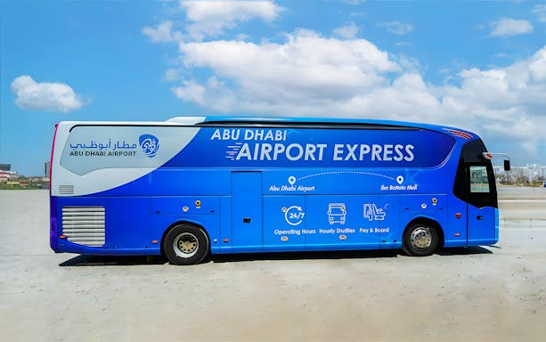 Abu Dhabi Airport Express bus for one-way trips between Abu Dhabi Airport and Dubai.