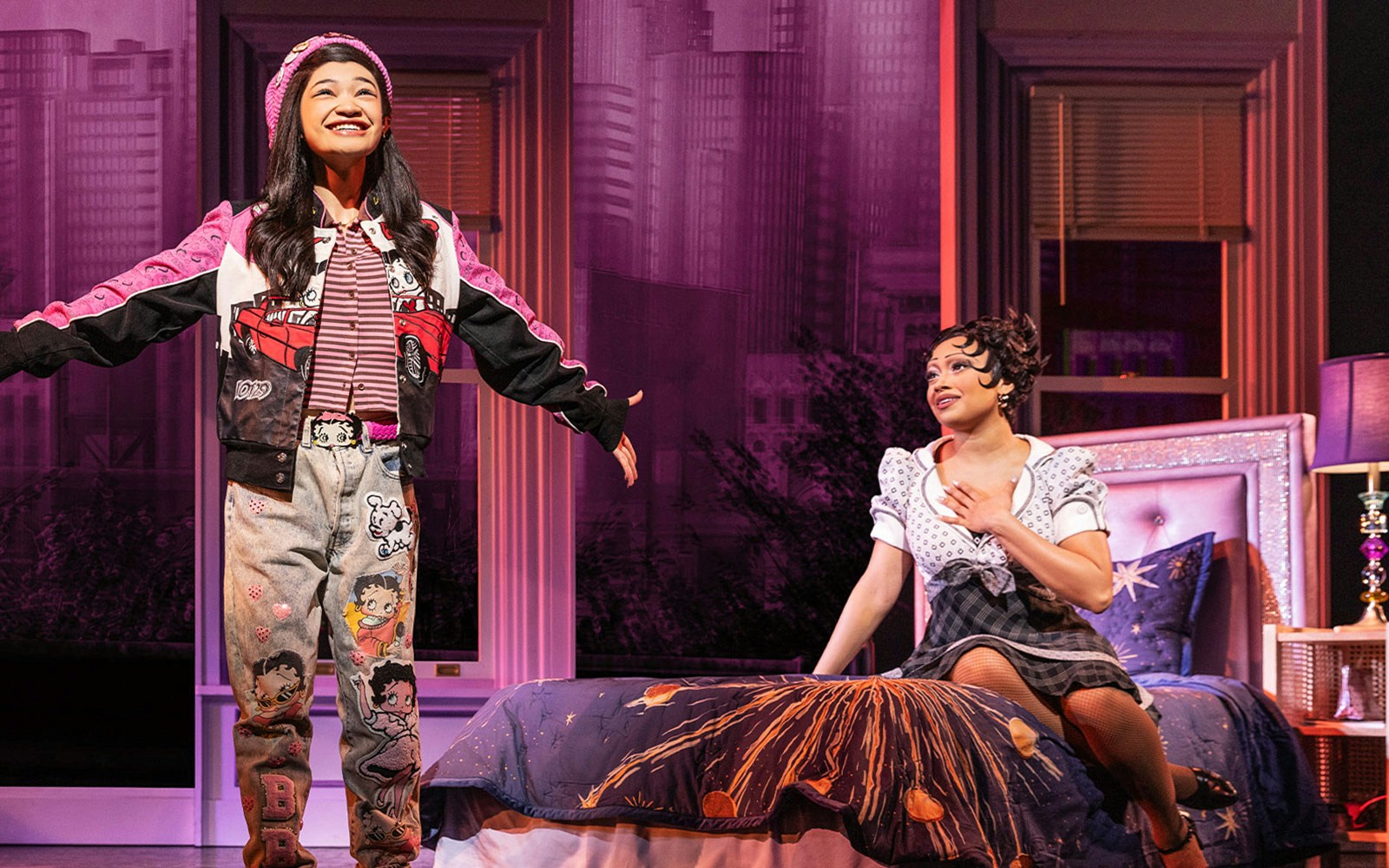 Two performers on stage in "BOOP! The Betty Boop Musical" scene.