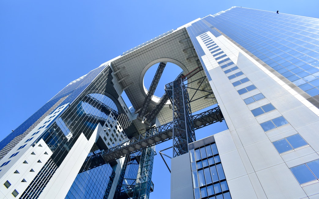 Umeda Sky Building's unique architecture in Osaka, Japan.