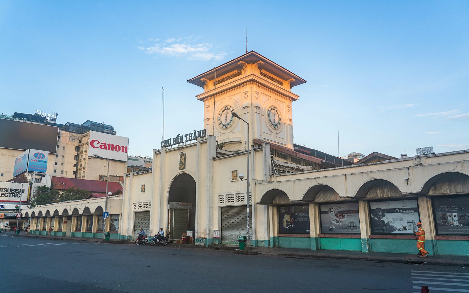 Facade of Ben Thanh Market in Ho Chi Minh City, Vietnam