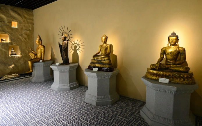 Buddha statues displayed at Shanghai Guanfu Museum.