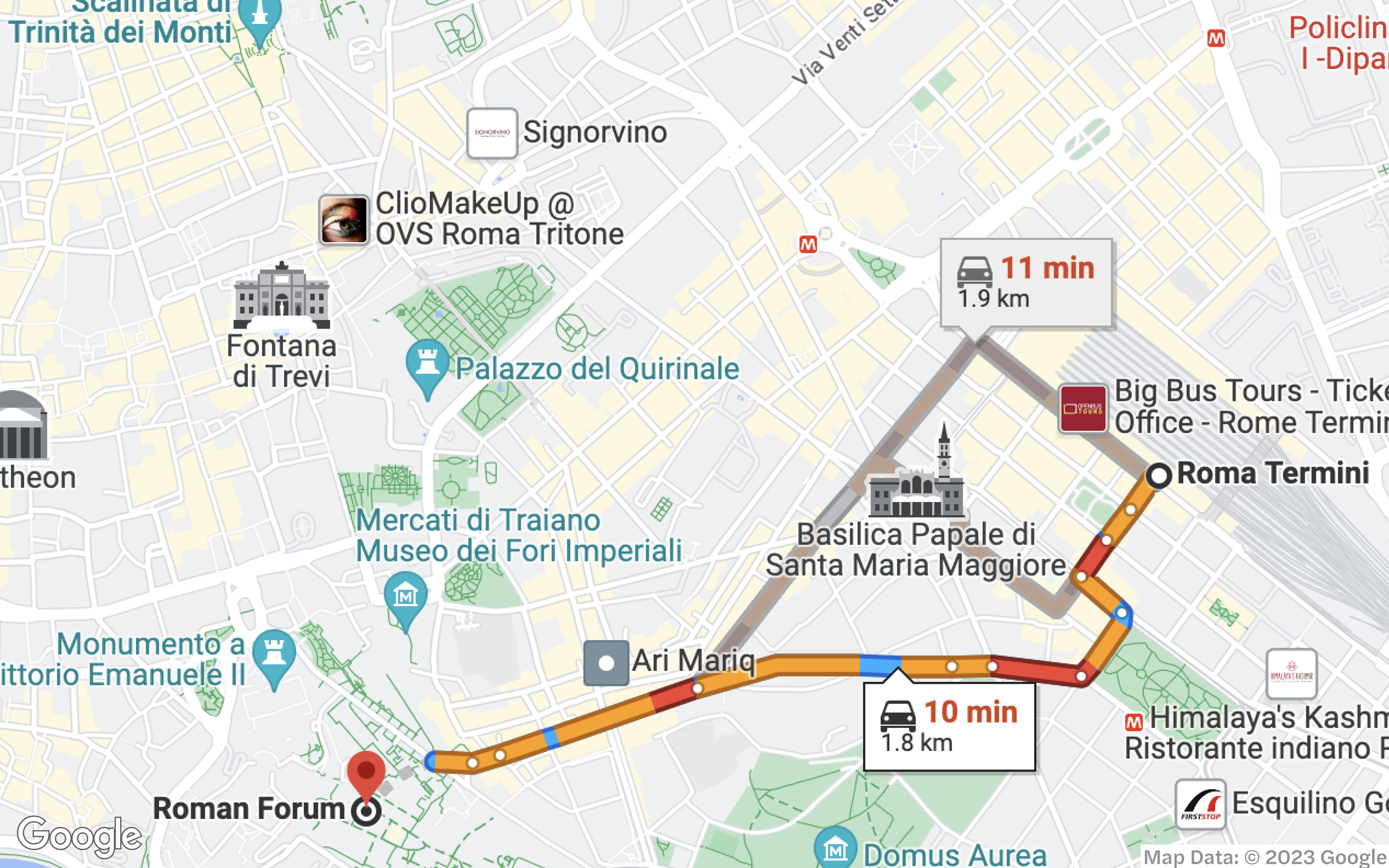 Getting to the Roman Forum by Car