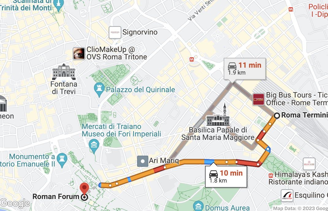 Getting to the Roman Forum by Car