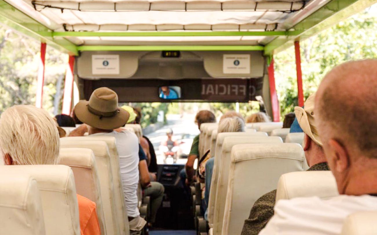 Passengers seated on a bus during the Split Panoramic Bus Tour.
