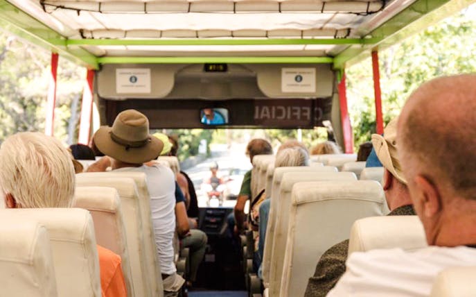 Passengers seated on a bus during the Split Panoramic Bus Tour.