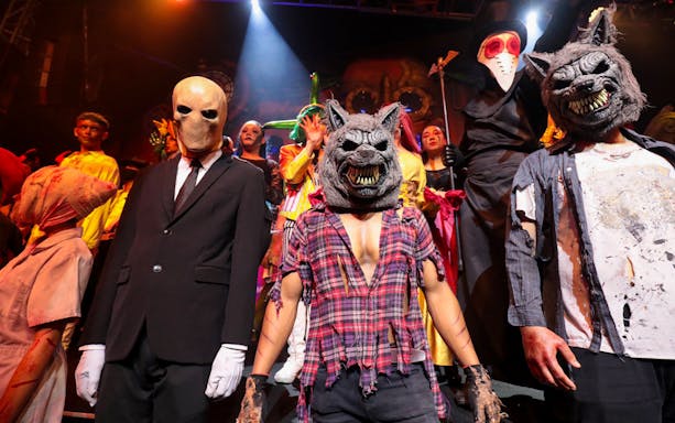 Performers in horror costumes at Sunway Lagoon's Night of Frights 8 event.